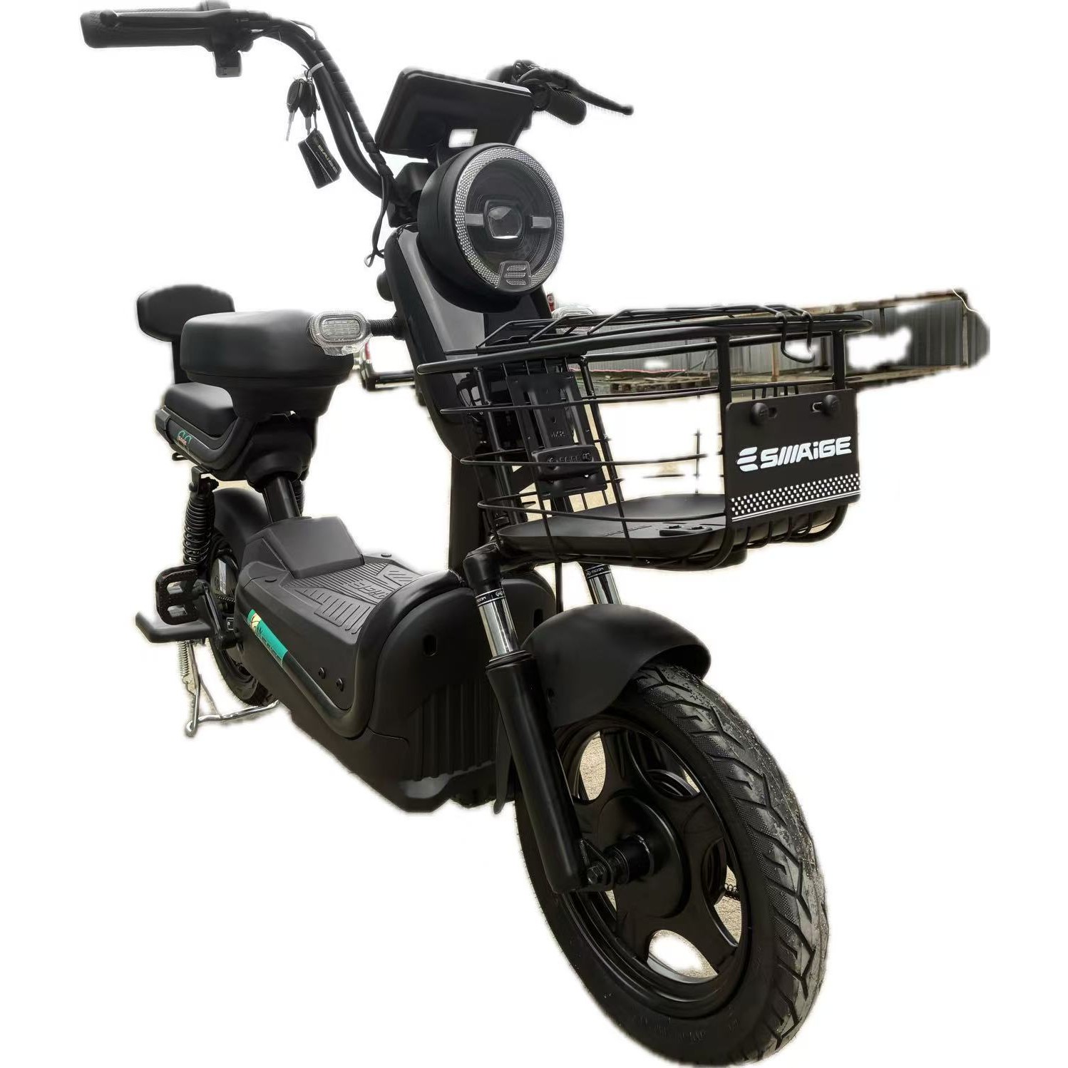 Scuter Electric KG, Saige, Fara Permis, Motor 500W, Baterie 48V20Ah, Autonomie 60km, 153x40x85 cm, Viteza Maxima 25km/h, Negru