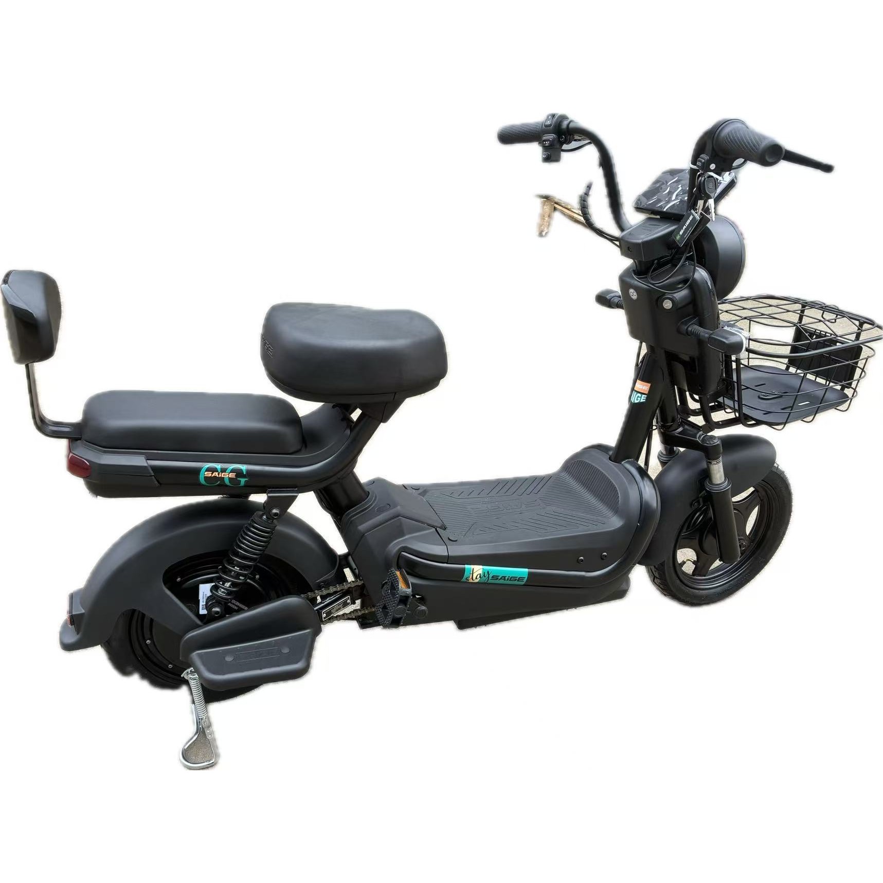 Scuter Electric KG, Saige, Fara Permis, Motor 500W, Baterie 48V20Ah, Autonomie 60km, 153x40x85 cm, Viteza Maxima 25km/h, Negru