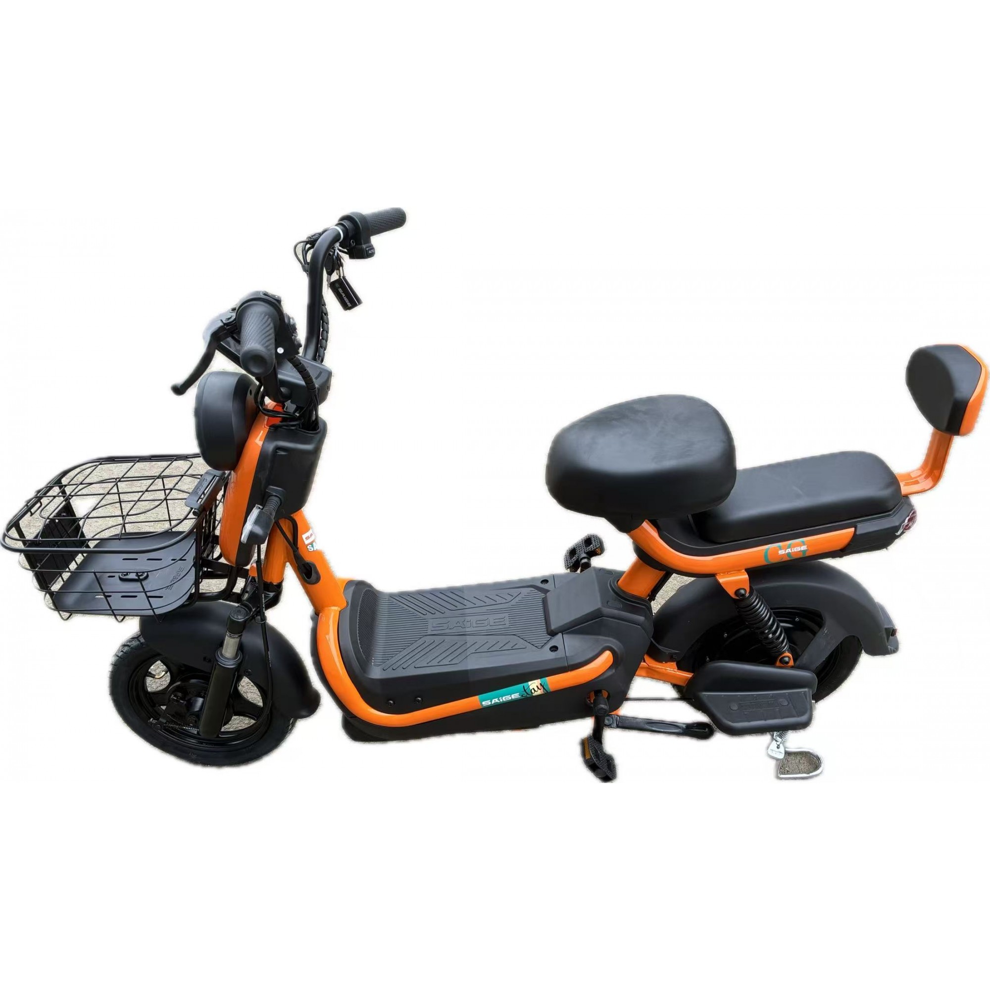 Scuter Electric KG, Saige, Fara Permis, Motor 500W, Baterie 48V20Ah, Autonomie 60km, 153x40x85 cm, Viteza Maxima 25km/h, Portocaliu