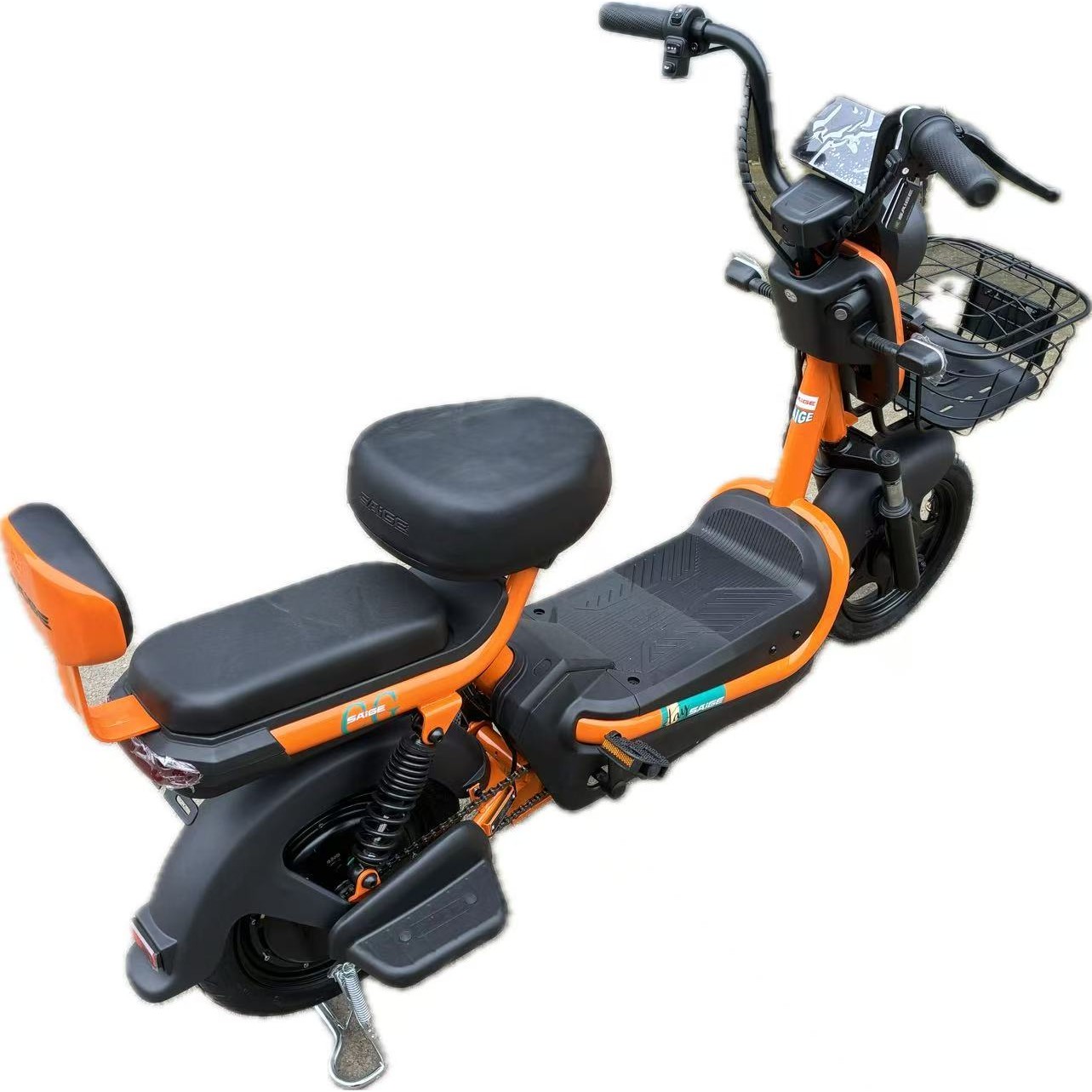 Scuter Electric KG, Saige, Fara Permis, Motor 500W, Baterie 48V20Ah, Autonomie 60km, 153x40x85 cm, Viteza Maxima 25km/h, Portocaliu