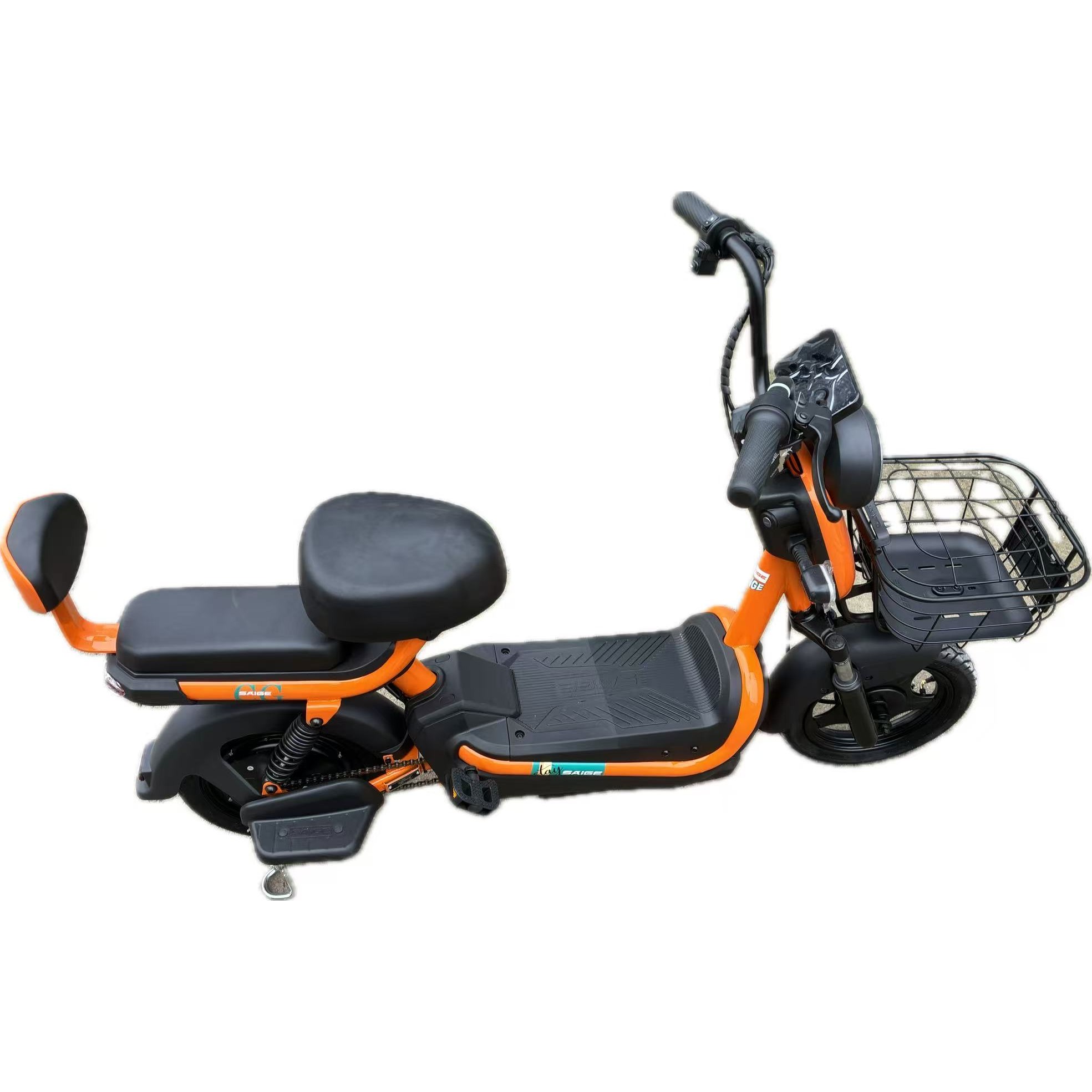 Scuter Electric KG, Saige, Fara Permis, Motor 500W, Baterie 48V20Ah, Autonomie 60km, 153x40x85 cm, Viteza Maxima 25km/h, Portocaliu