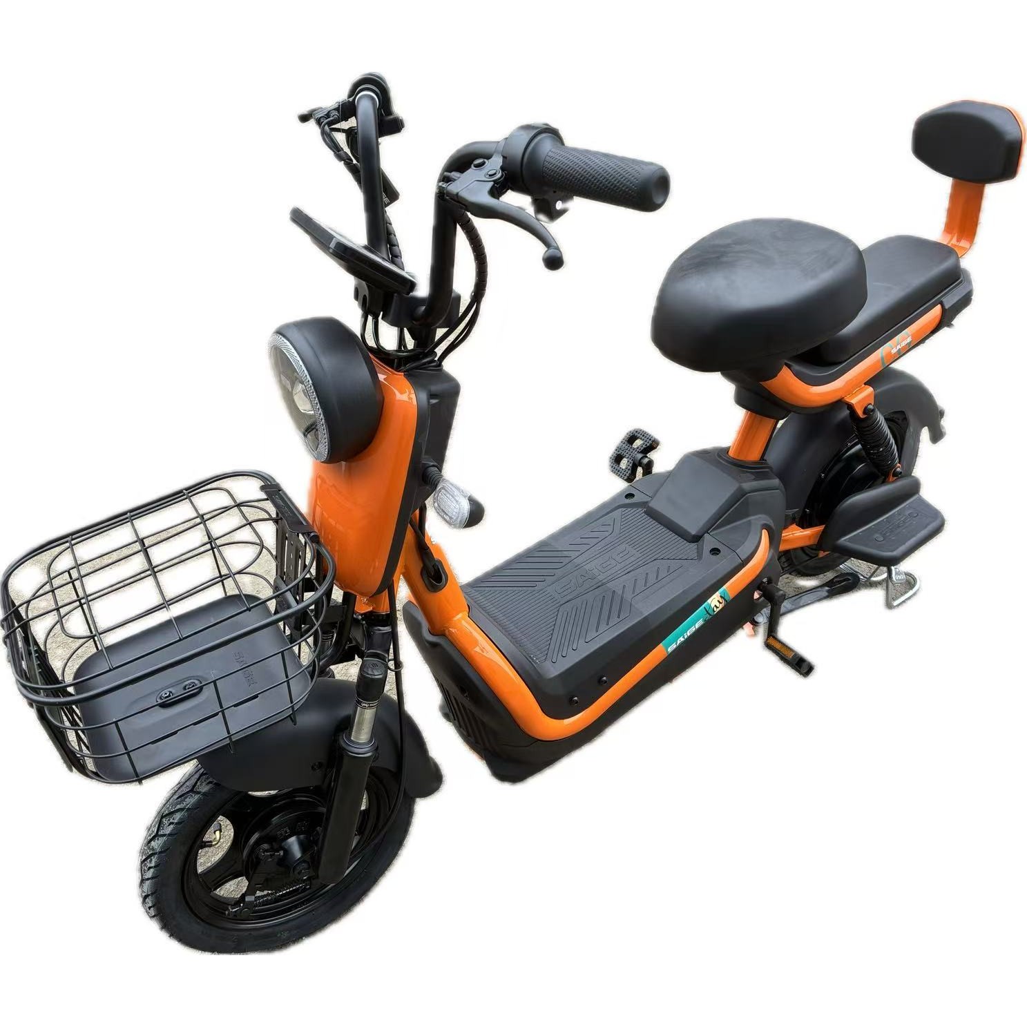 Scuter Electric KG, Saige, Fara Permis, Motor 500W, Baterie 48V20Ah, Autonomie 60km, 153x40x85 cm, Viteza Maxima 25km/h, Portocaliu