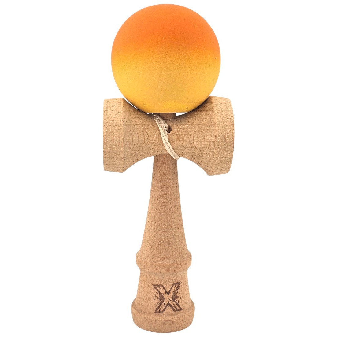 Kendama X Originala, Profesionala, Flippy, Rubber Grip, din Lemn, 18 cm, Portocaliu/Galben Kendama X Originala, Profesionala, Flippy, Rubber Grip, din Lemn, 18 cm, Portocaliu/Galben
