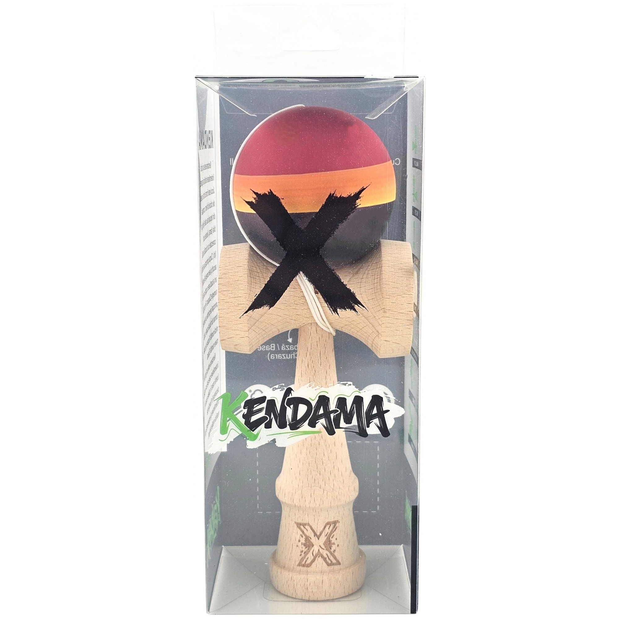 Kendama Originala X, Profesionala, Flippy, Rubber Grip, din Lemn, 18 cm, Rosu/Galben/Negru Kendama Originala X, Profesionala, Flippy, Rubber Grip, din Lemn, 18 cm, Rosu/Galben/Negru
