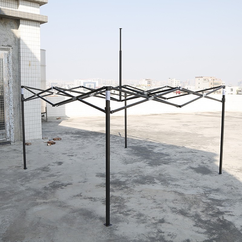 Cadru Metalic pentru Cort Pavilion, Flippy, Pliabil de tip Pavilion, Fara Prelata/Unelte, Deschidere Tip Armonica, 4.3 x 2.9 x 2.7 m, Negru