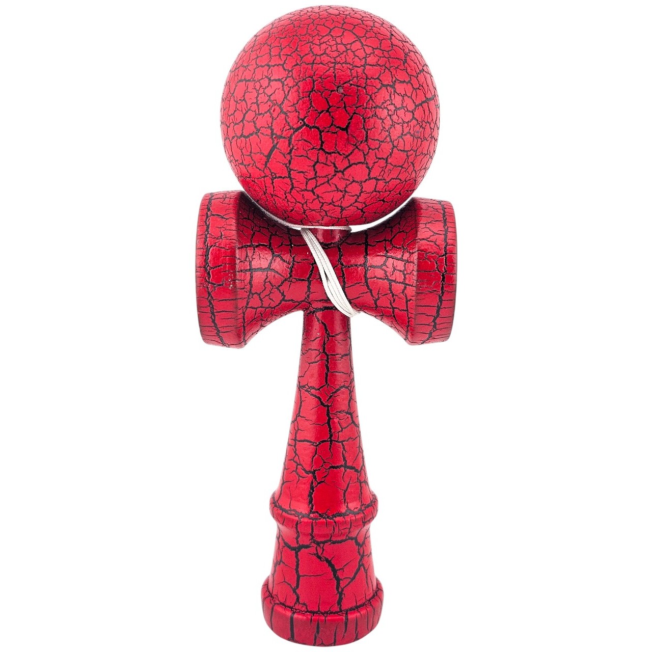 Kendama X Originala, Profesionala, Flippy, Kendama Cracked, din Lemn, 18 cm, Rosu/Negru