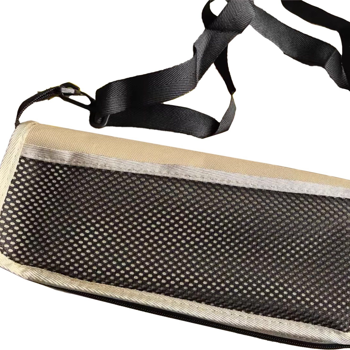 Scaun Taburet Pliabil pentru Camping, Flippy, pentru Adulti, Scaun Portabil, Pescuit, din Panza Oxford si Cadru Metalic, Mic 26 x 24 x 24 cm, Bej