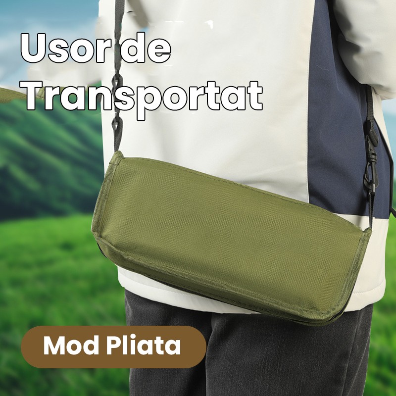 Scaun Taburet Pliabil pentru Camping, Flippy, pentru Adulti, Scaun Portabil, Pescuit, din Panza Oxford si Cadru Metalic, Mare 31 x 29 x 25 cm, Verde