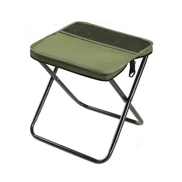 Scaun Taburet Pliabil pentru Camping, Flippy, pentru Adulti, Scaun Portabil, Pescuit, din Panza Oxford si Cadru Metalic, Mare 31 x 29 x 25 cm, Verde