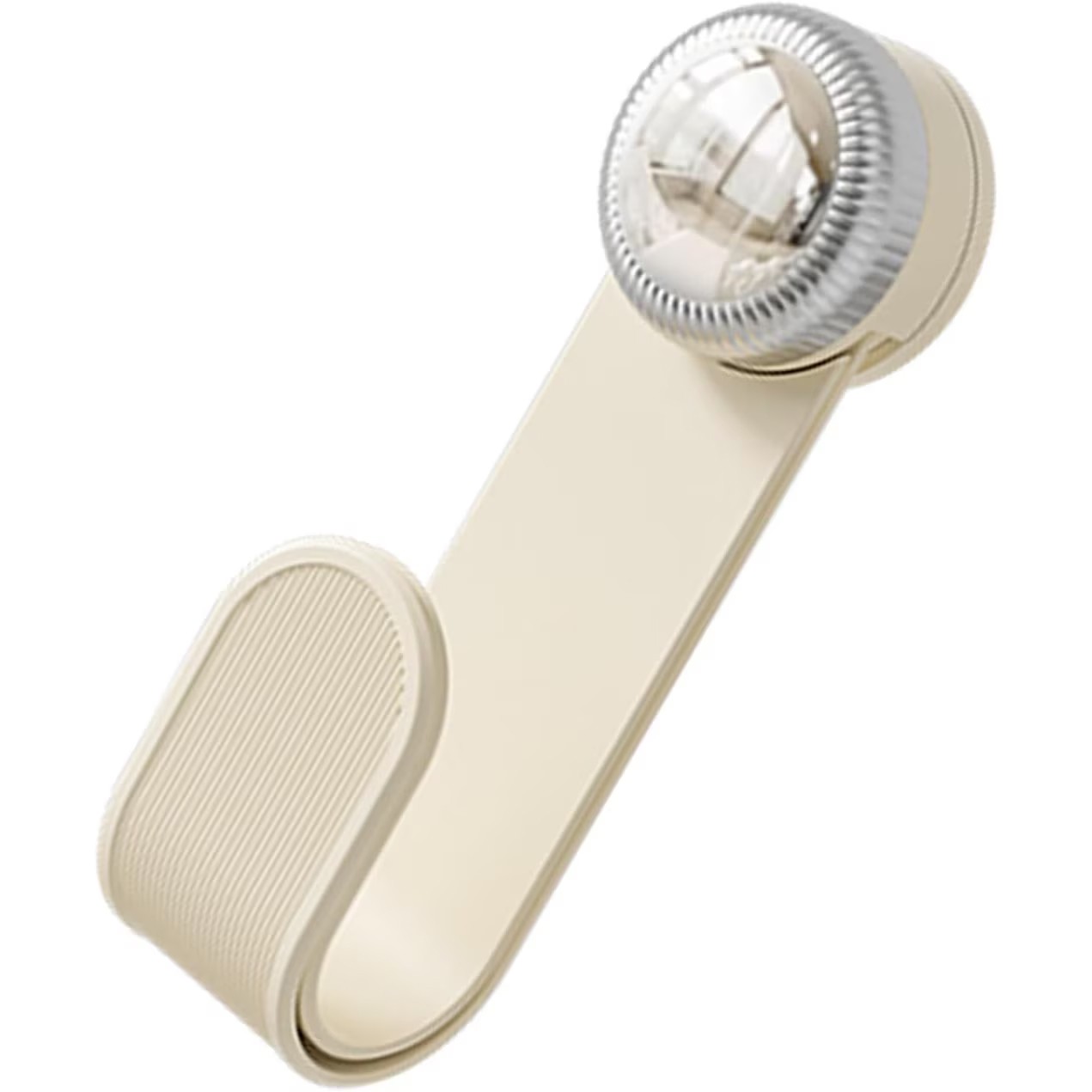 Suport pentru Capace Vase, Flippy, Suport de Depozitare pentru Capacul Oalei in Bucatarie, cu Ventuza, Usor de Montat pe Perete, 19 x 6 x 5 cm, Alb Crem