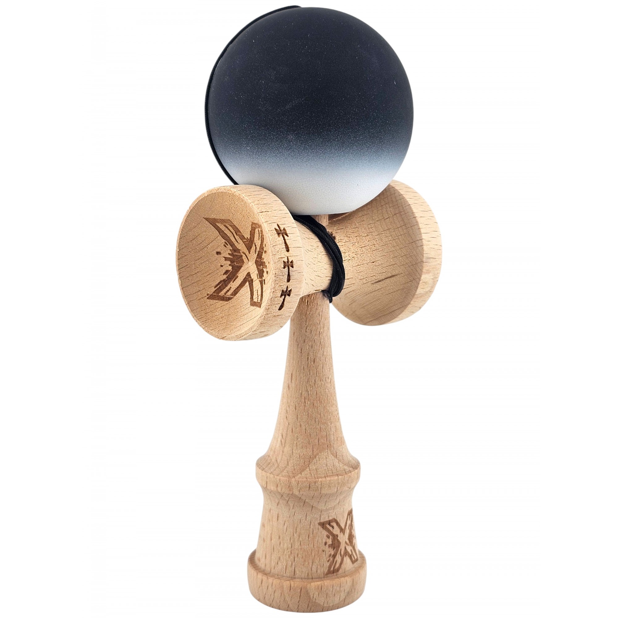 Kendama X Originala, Profesionala, Flippy, din Lemn, Big Cups, Rubber Grip, 18 cm, Alb/Negru Kendama X Originala, Profesionala, Flippy, din Lemn, Big Cups, Rubber Grip, 18 cm, Alb/Negru