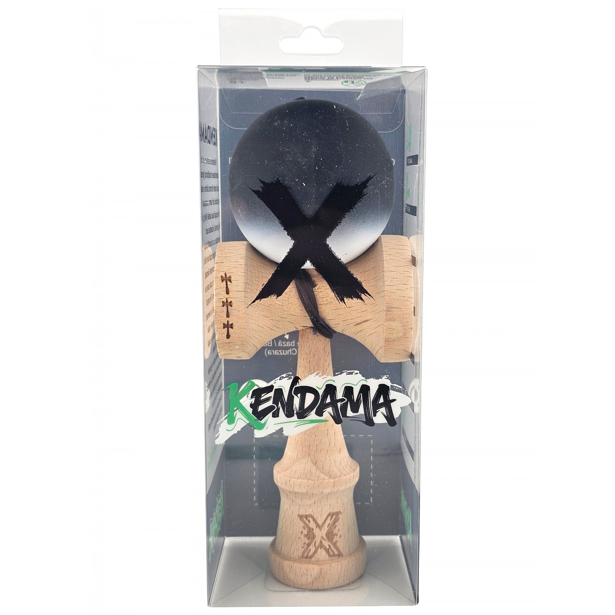Kendama X Originala, Profesionala, Flippy, din Lemn, Big Cups, Rubber Grip, 18 cm, Alb/Negru Kendama X Originala, Profesionala, Flippy, din Lemn, Big Cups, Rubber Grip, 18 cm, Alb/Negru