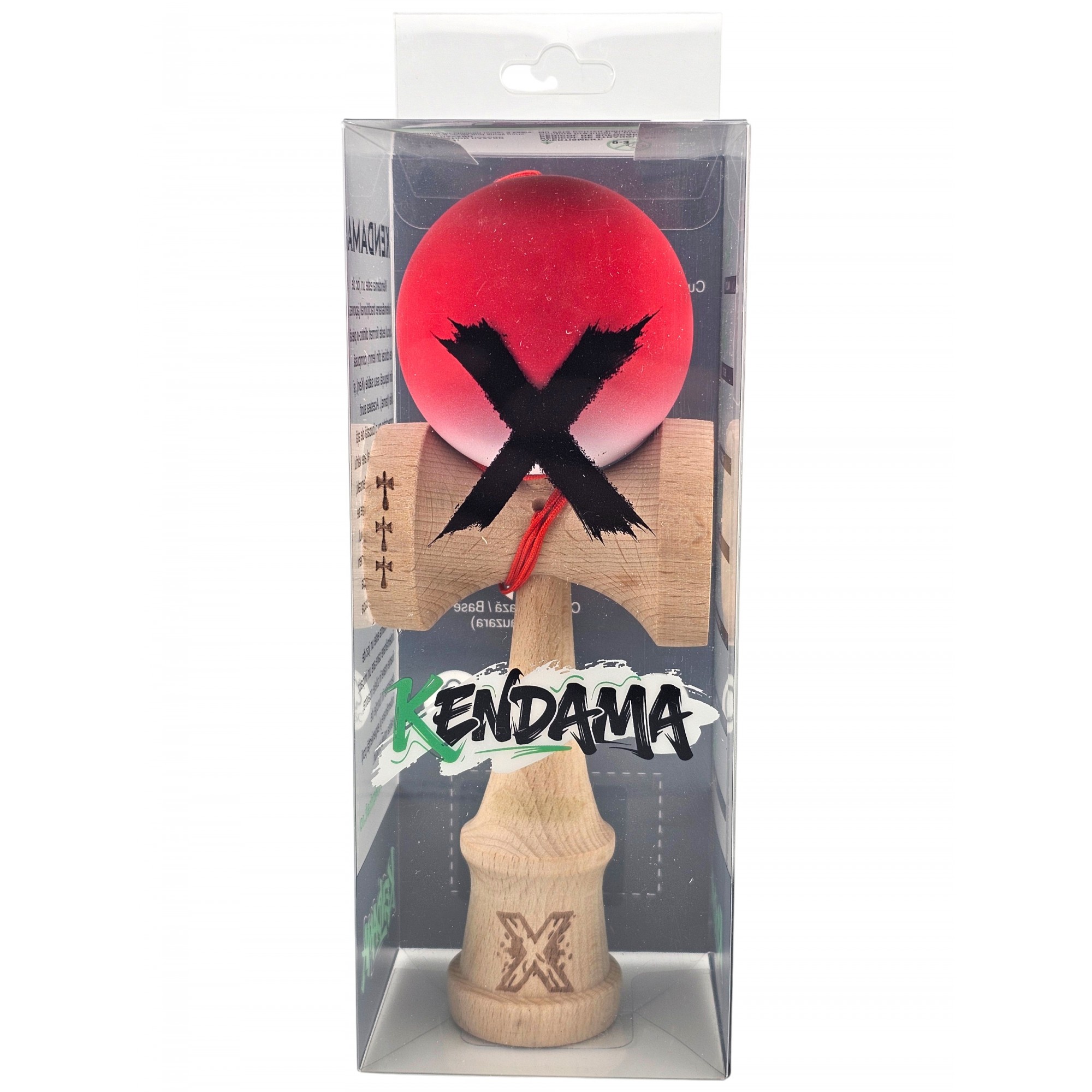Kendama X Originala, Profesionala, Flippy, din Lemn, Big Cups, Rubber Grip, 18 cm, Rosu/Alb Kendama X Originala, Profesionala, Flippy, din Lemn, Big Cups, Rubber Grip, 18 cm, Rosu/Alb