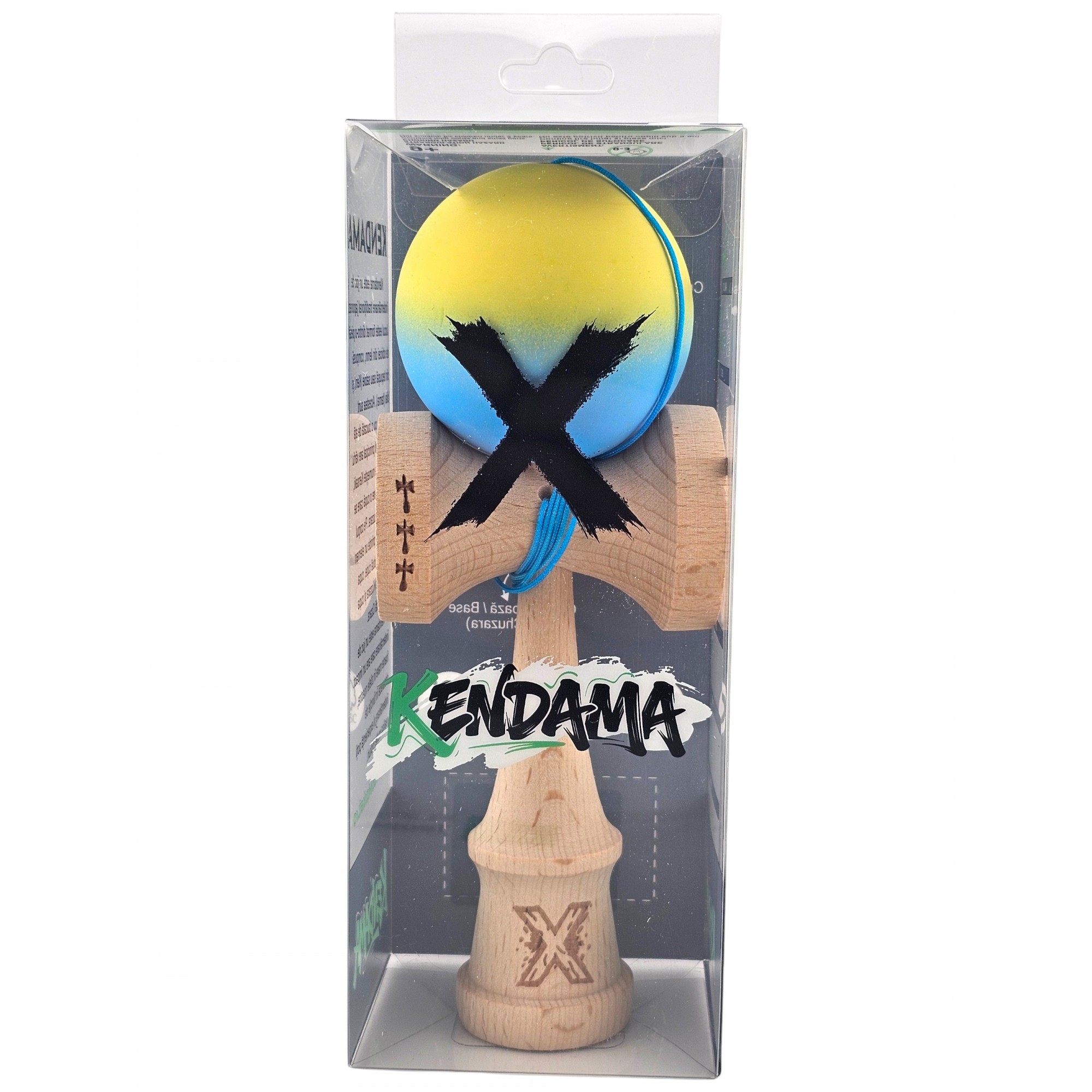 Kendama X Originala, Profesionala, Flippy, din Lemn, Big Cups, Rubber Grip, 18 cm,Galben/Albastru Kendama X Originala, Profesionala, Flippy, din Lemn, Big Cups, Rubber Grip, 18 cm,Galben/Albastru