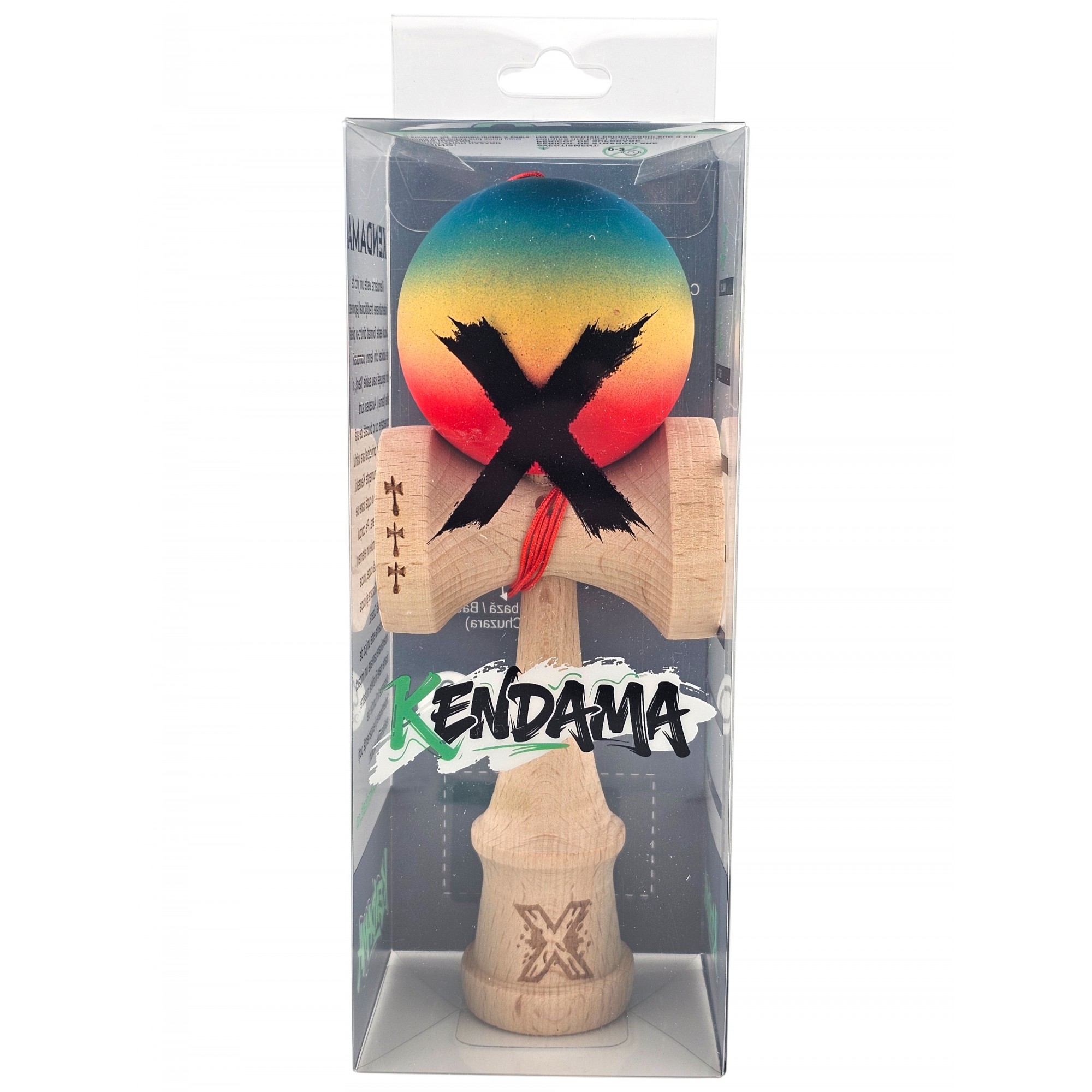 Kendama X Originala, Profesionala, Flippy, din Lemn, Big Cups, Rubber Grip, 18 cm, Gradient Albastru/Galben/Rosu Kendama X Originala, Profesionala, Flippy, din Lemn, Big Cups, Rubber Grip, 18 cm, Gradient Albastru/Galben/Rosu