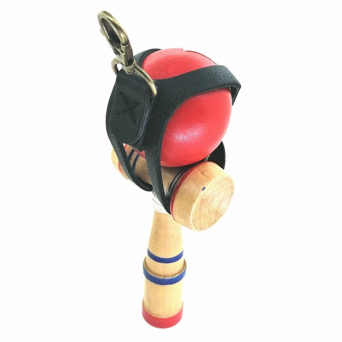 Husa Suport pentru Kendama, Flippy, din Piele Ecologica Rezistenta in Timp, Diametrul 6 cm, Negru