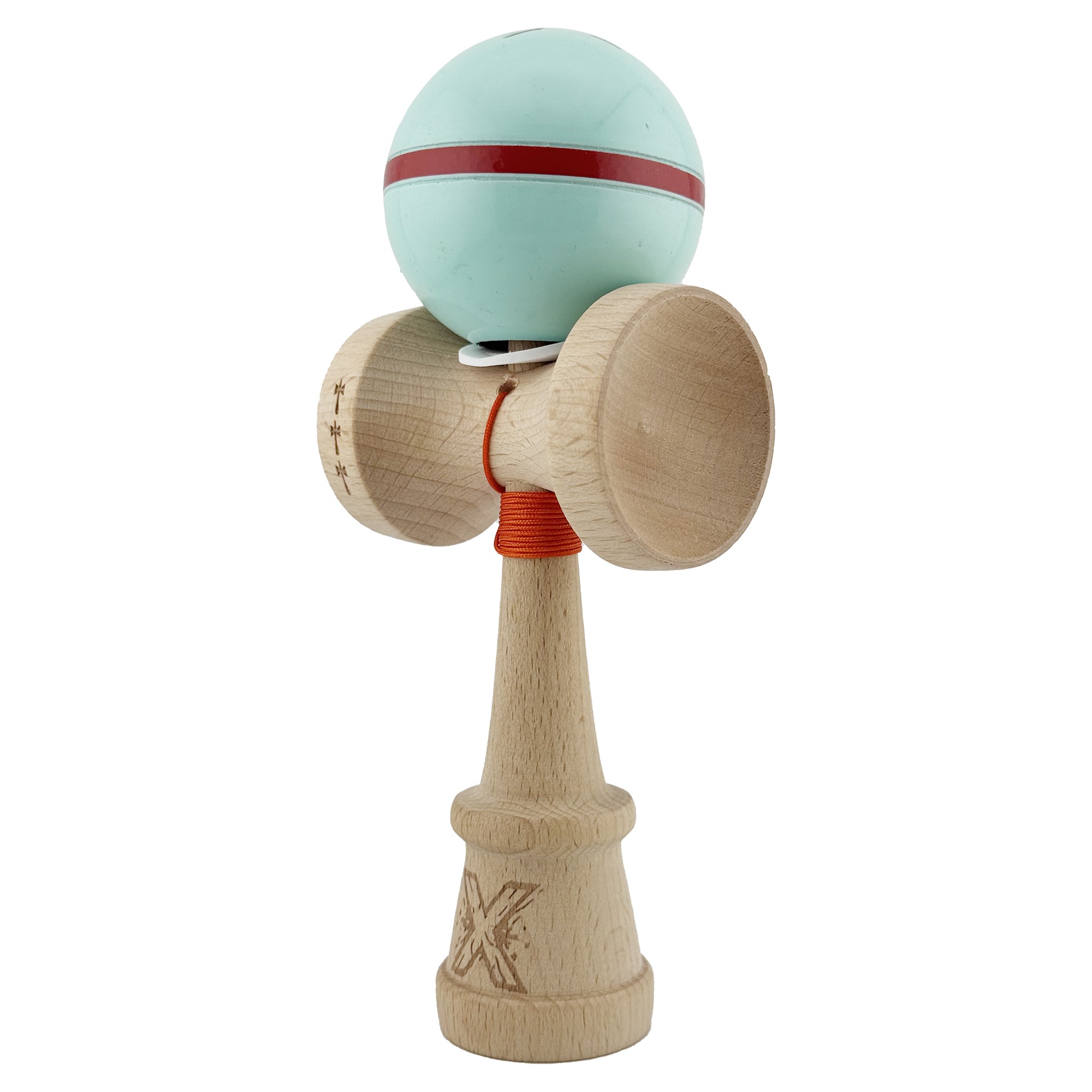 Kendama X Originala Silken, Profesionala, Flippy, Cupe Mari KING SIZE V3, Super Sticky, Gaura in Baza, Rulment Metalic, din lemn 18 cm, Ata 55 cm, Verde Mint
