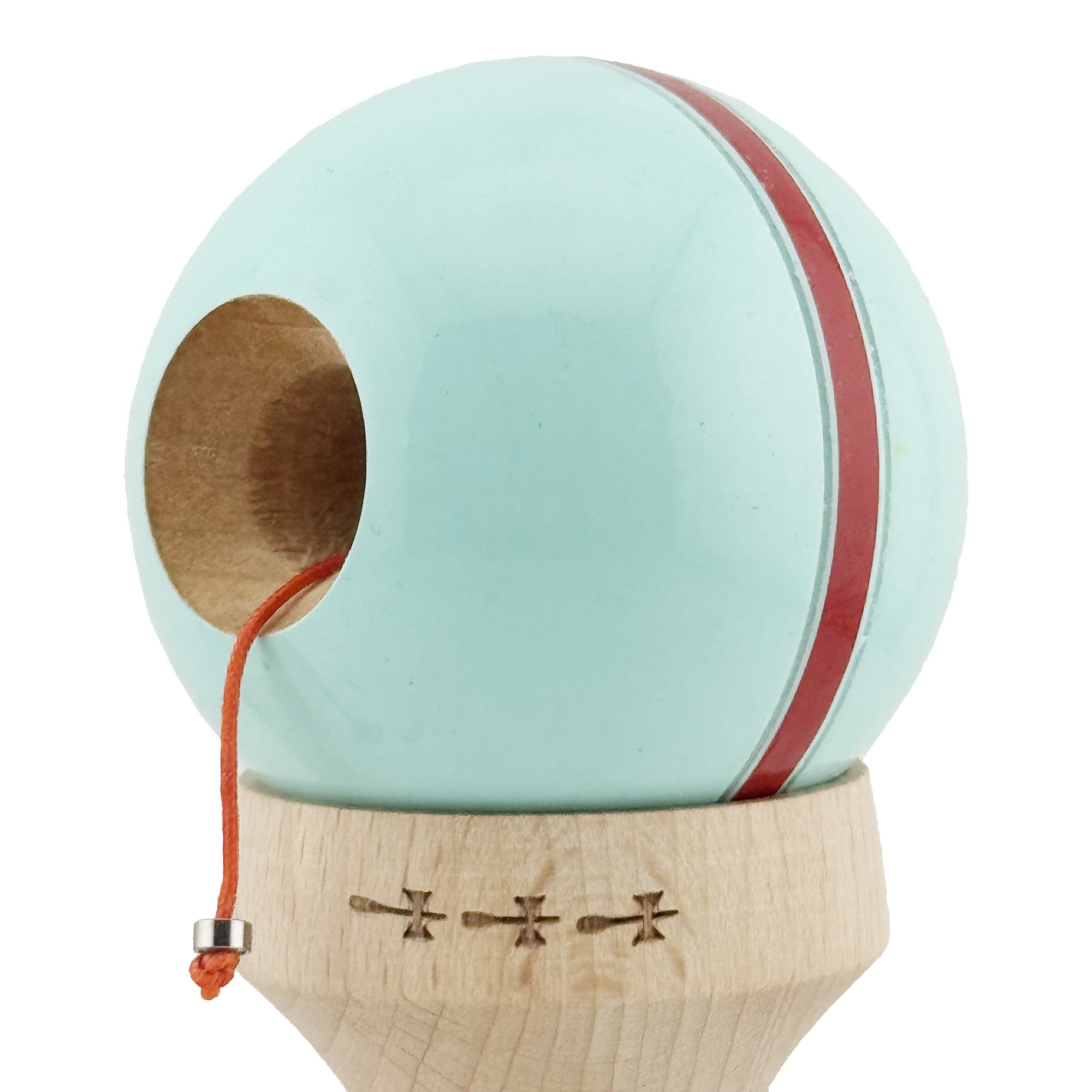 Kendama X Originala Silken, Profesionala, Flippy, Cupe Mari KING SIZE V3, Super Sticky, Gaura in Baza, Rulment Metalic, din lemn 18 cm, Ata 55 cm, Verde Mint
