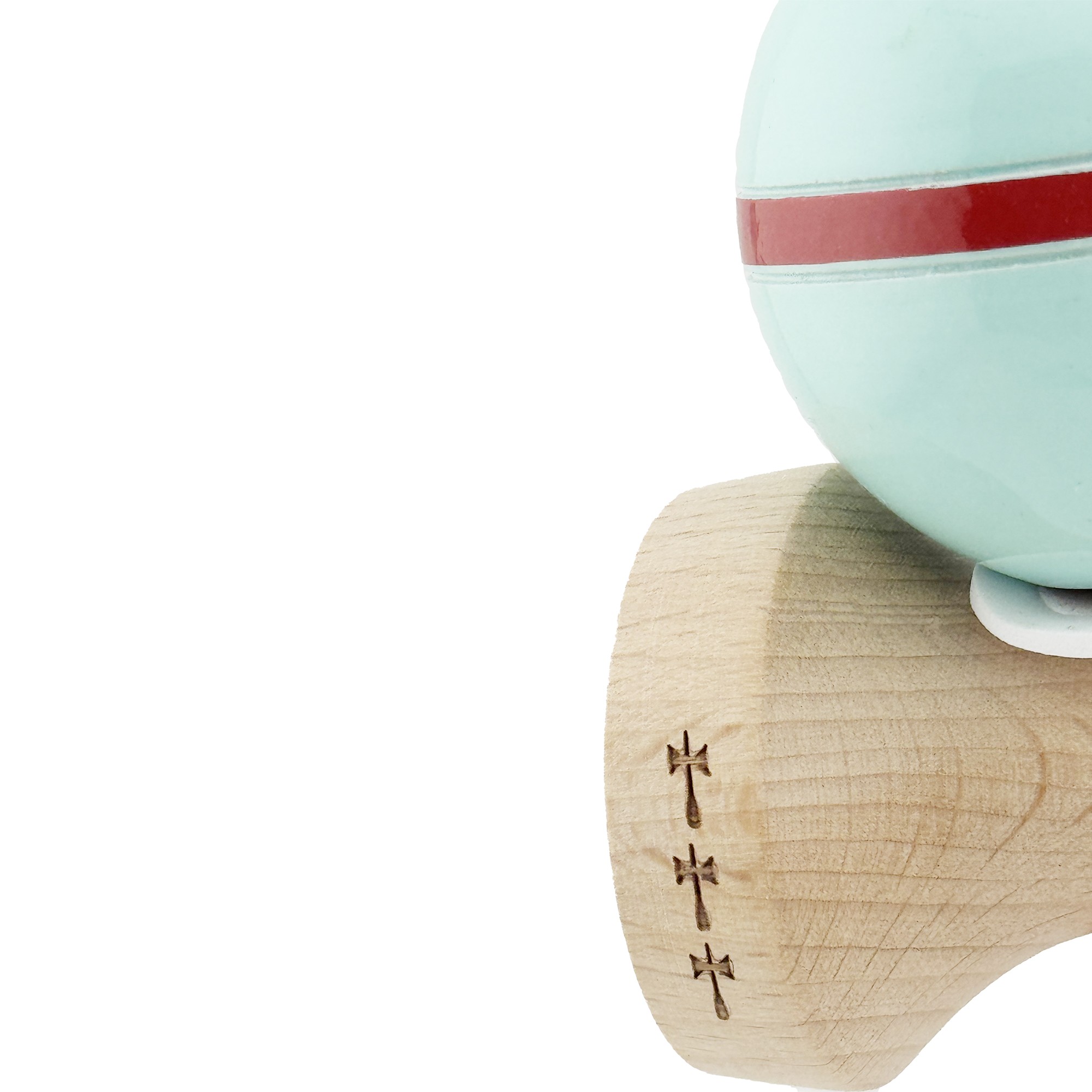 Kendama X Originala Silken, Profesionala, Flippy, Cupe Mari KING SIZE V3, Super Sticky, Gaura in Baza, Rulment Metalic, din lemn 18 cm, Ata 55 cm, Verde Mint