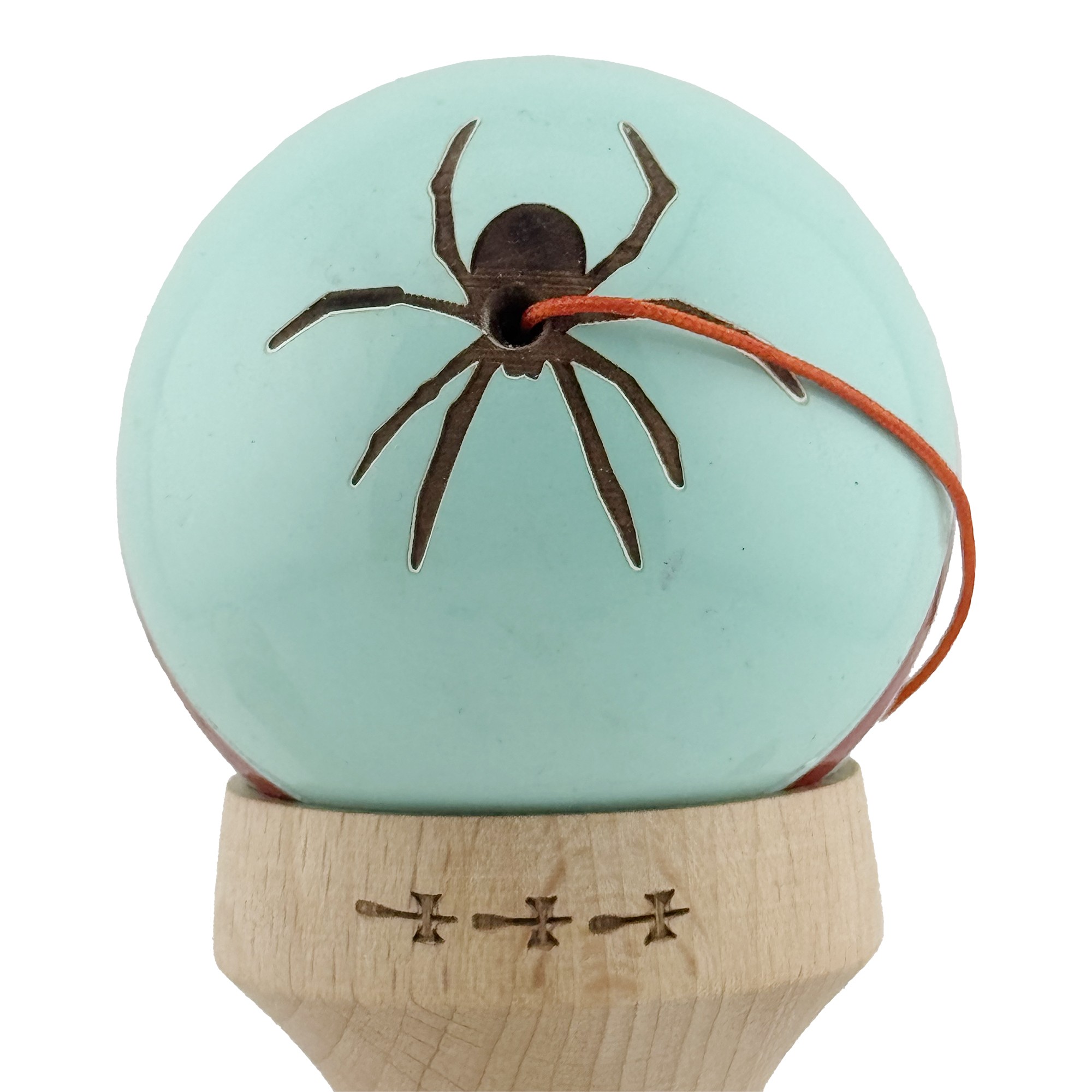 Kendama X Originala Silken, Profesionala, Flippy, Cupe Mari KING SIZE V3, Super Sticky, Gaura in Baza, Rulment Metalic, din lemn 18 cm, Ata 55 cm, Verde Mint