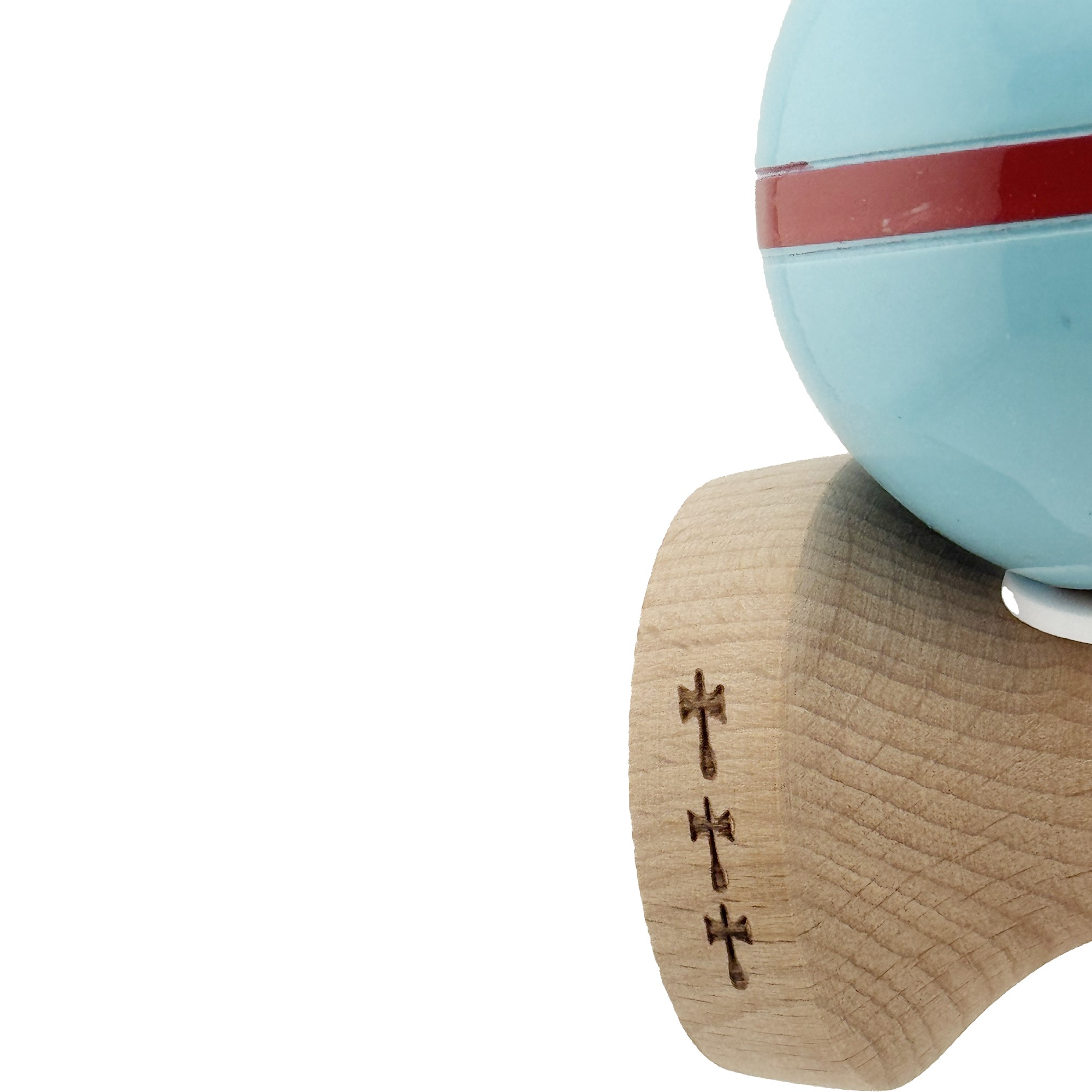 Kendama X Originala Silken, Profesionala, Flippy, Cupe Mari KING SIZE V3, Super Sticky, Gaura in Baza, Rulment Metalic, din lemn 18 cm, Ata 55 cm, Albastru deschis
