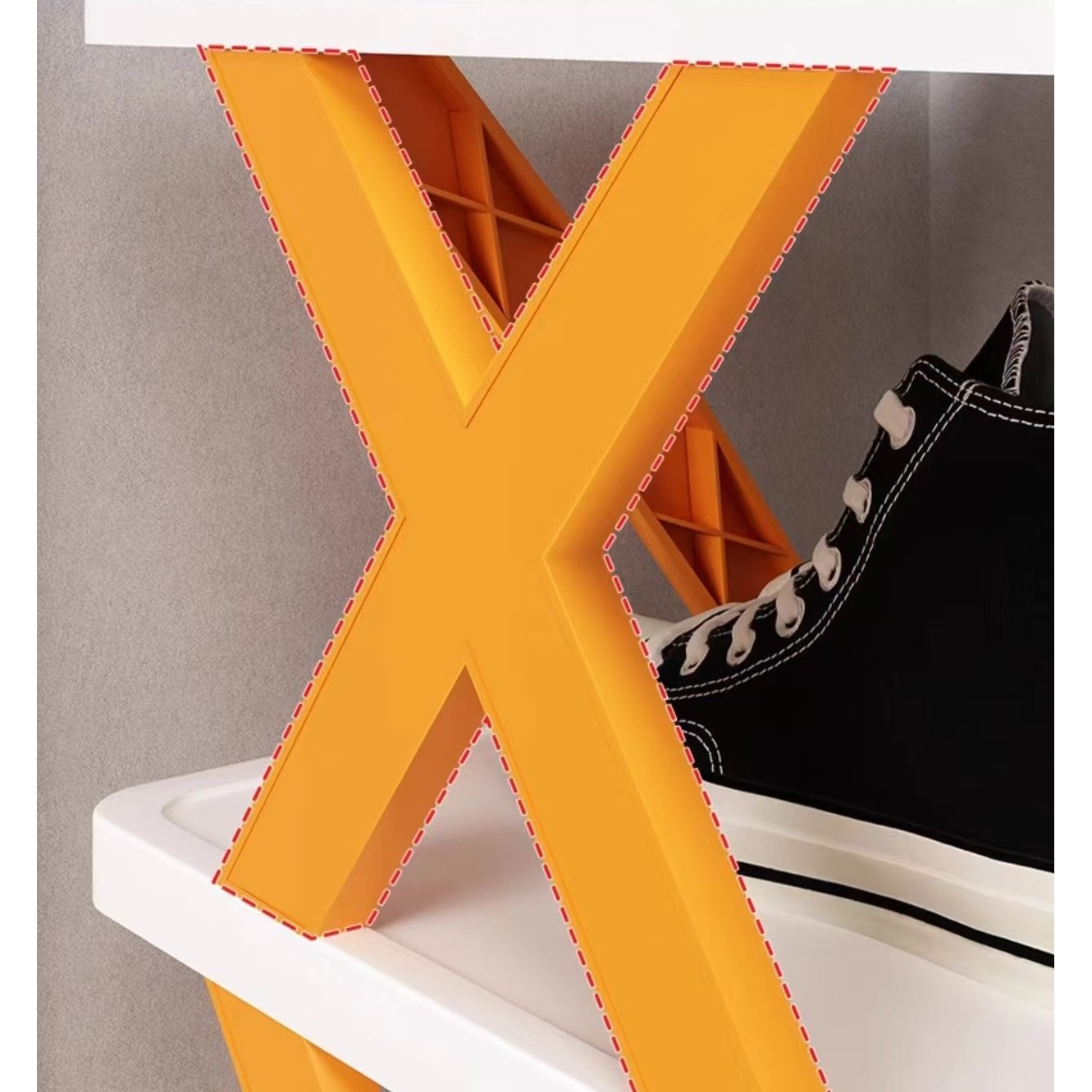 Organizator de Pantofi, Flippy, 5 Straturi, din ABS, Suport Modular, 65.5 x 24 x 26 cm, Portocaliu