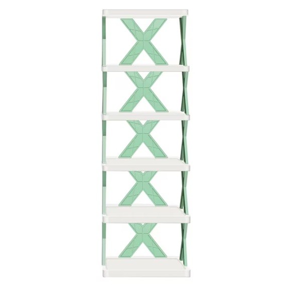 Organizator de Pantofi, Flippy, 5 Straturi, din ABS, Suport Modular, 65.5 x 24 x 26 cm, Turcoaz