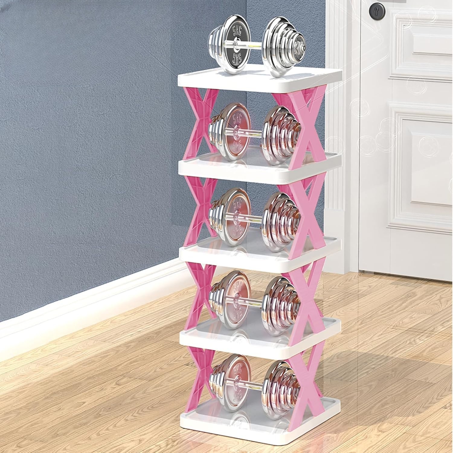 Organizator de Pantofi, Flippy, 5 Straturi, din ABS, Suport Modular, 65.5 x 24 x 26 cm, Mov