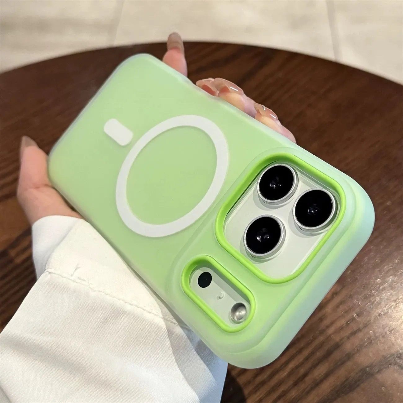 Husa Telefon Jelly Magnetic 2in1, Flippy, Compatibila cu Apple iPhone 17 Pro Max, din PC+TPU, Magsafe, Finisaj Mat, Verde