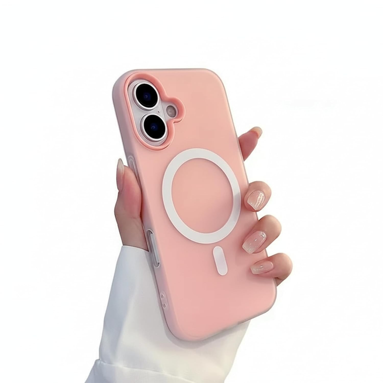 Husa Telefon Jelly Magnetic 2in1, Flippy, Compatibila cu Apple iPhone 17, din PC+TPU, Magsafe, Finisaj Mat, Roz