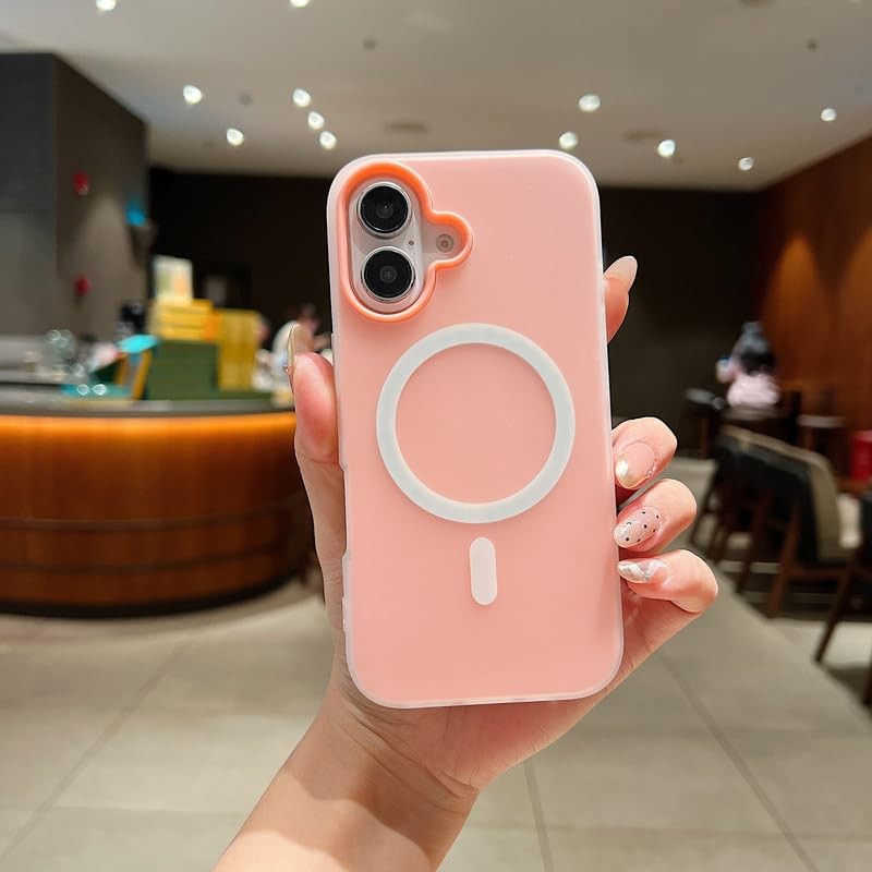 Husa Telefon Jelly Magnetic 2in1, Flippy, Compatibila cu Apple iPhone 17, din PC+TPU, Magsafe, Finisaj Mat, Roz