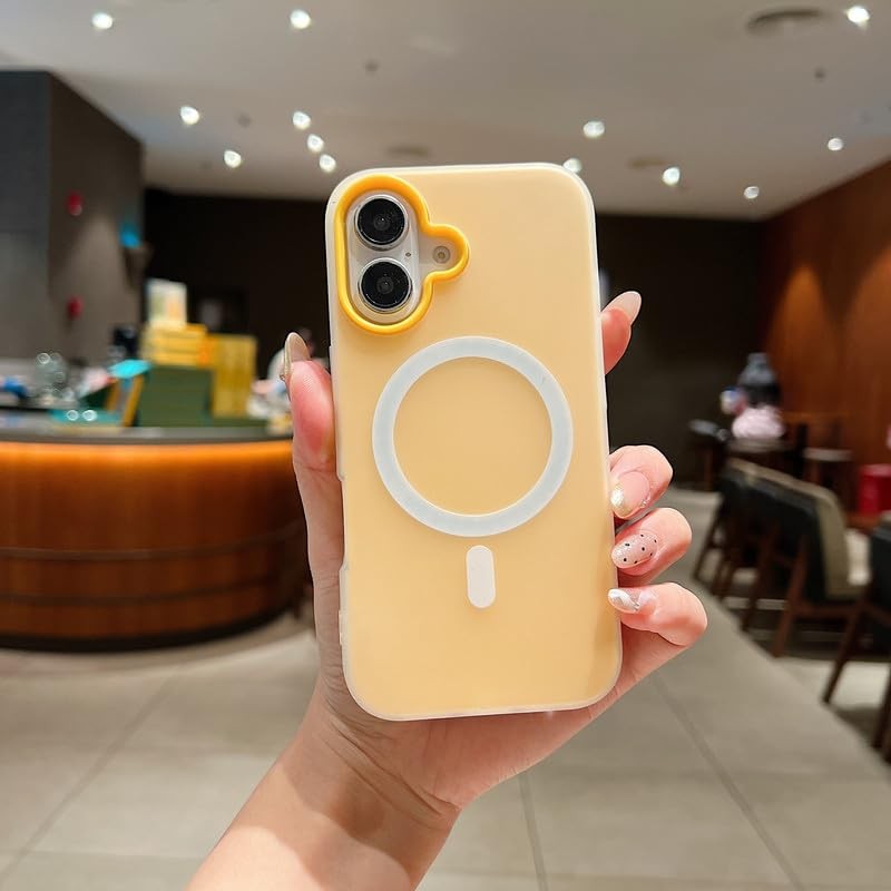 Husa Telefon Jelly Magnetic 2in1, Flippy, Compatibila cu Apple iPhone 17, din PC+TPU, Magsafe, Finisaj Mat, Portocaliu