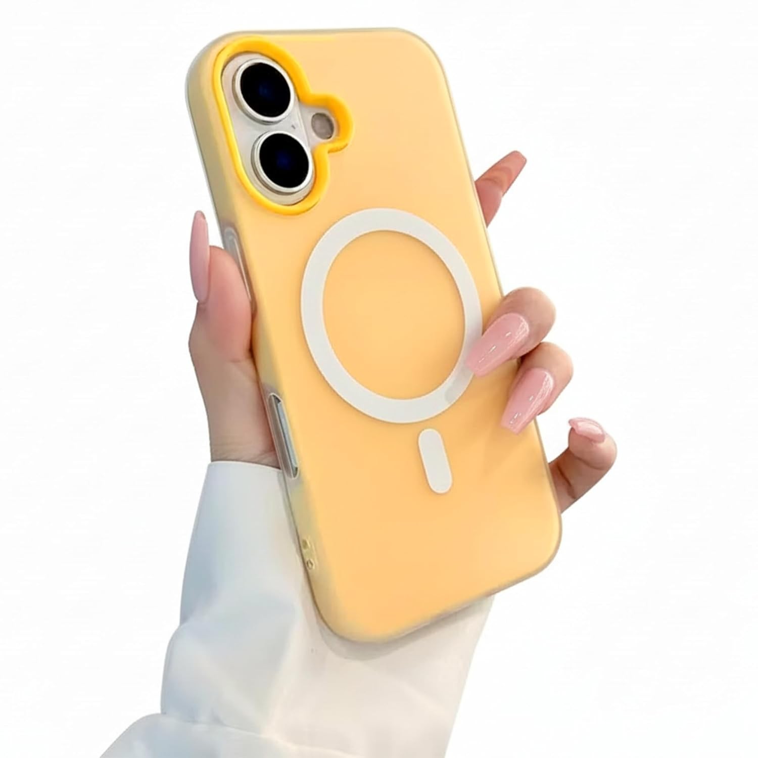 Husa Telefon Jelly Magnetic 2in1, Flippy, Compatibila cu Apple iPhone 17, din PC+TPU, Magsafe, Finisaj Mat, Portocaliu