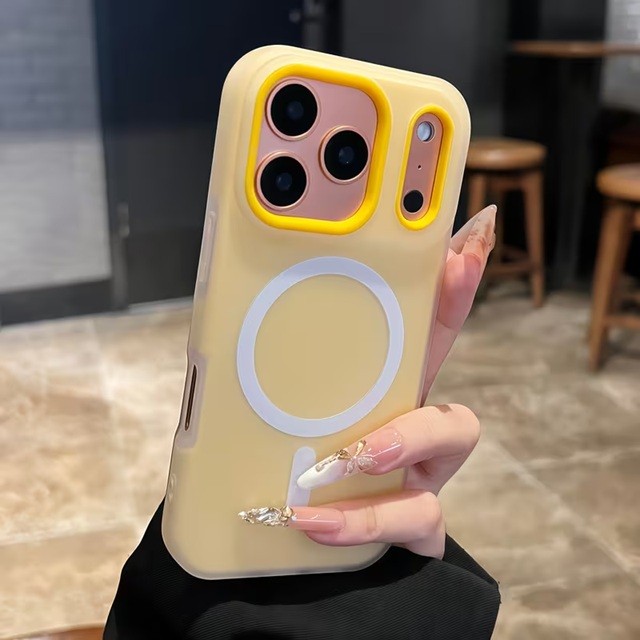 Husa Telefon Jelly Magnetic 2in1, Flippy, Compatibila cu Apple iPhone 17 Pro, din PC+TPU, Magsafe, Finisaj Mat, Portocaliu