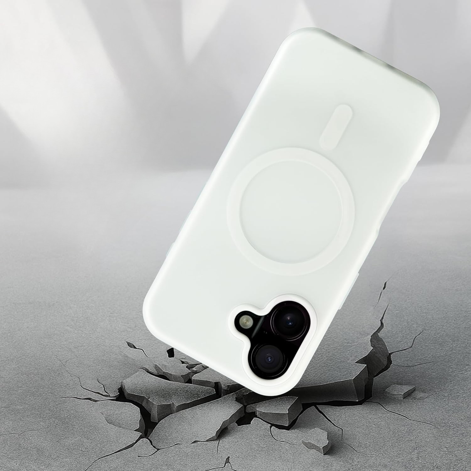 Husa Telefon Jelly Magnetic 2in1, Flippy, Compatibila cu Apple iPhone 17, din PC+TPU, Magsafe, Finisaj Mat, Alb