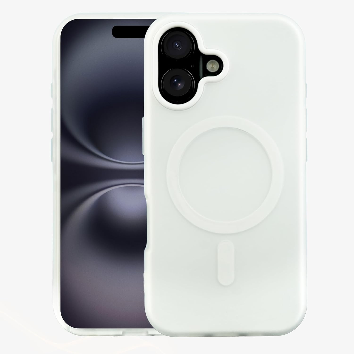 Husa Telefon Jelly Magnetic 2in1, Flippy, Compatibila cu Apple iPhone 17, din PC+TPU, Magsafe, Finisaj Mat, Alb