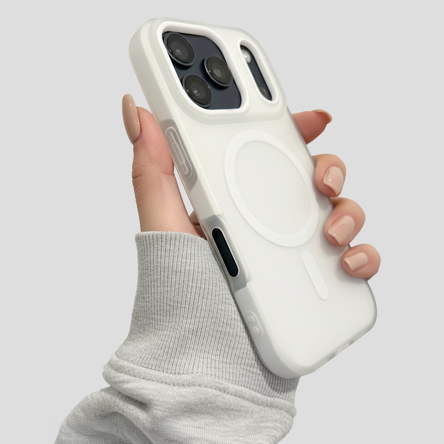 Husa Telefon Jelly Magnetic 2in1, Flippy, Compatibila cu Apple iPhone 17 Pro, din PC+TPU, Magsafe, Finisaj Mat, Alb