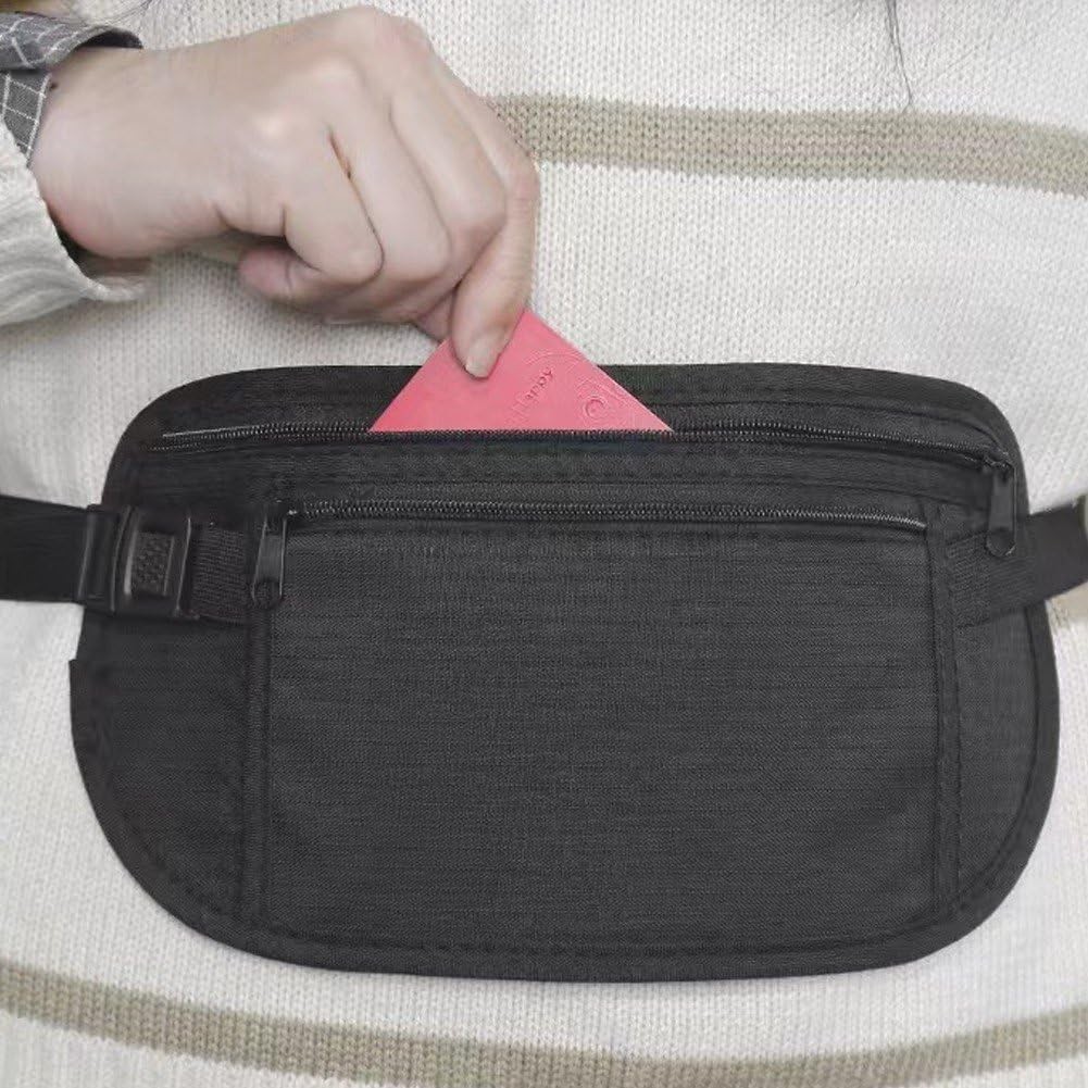 Borseta Anti-Furt, Flippy, 2 Compartimente, Reglabila, Unisex, pentru Documente, Carduri, Telefon, Negru