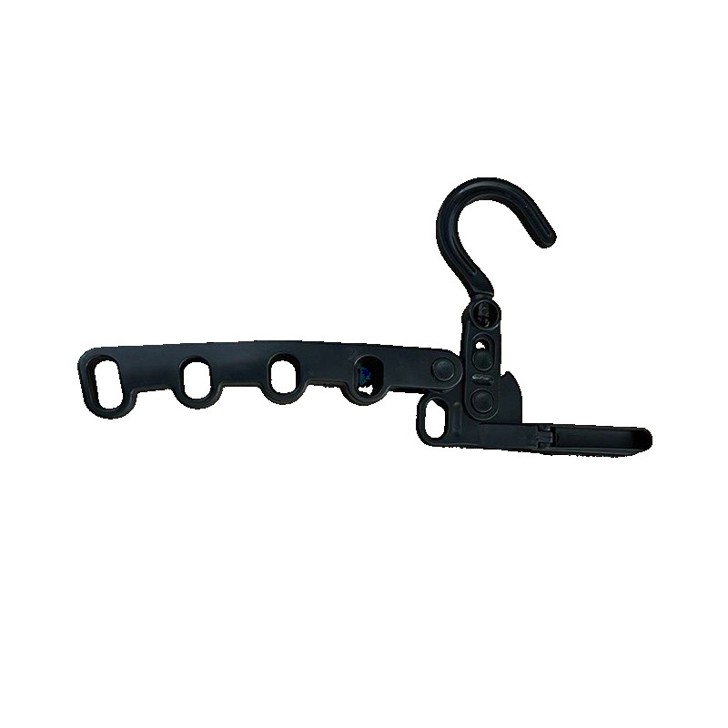 Organizatoare incaltaminte si imbracaminte - Suport Umerase, Flippy, Pliabil, Portabil, 5 Gauri pentru Umerase, Rotire 360 Grade, din Plastic, Negru