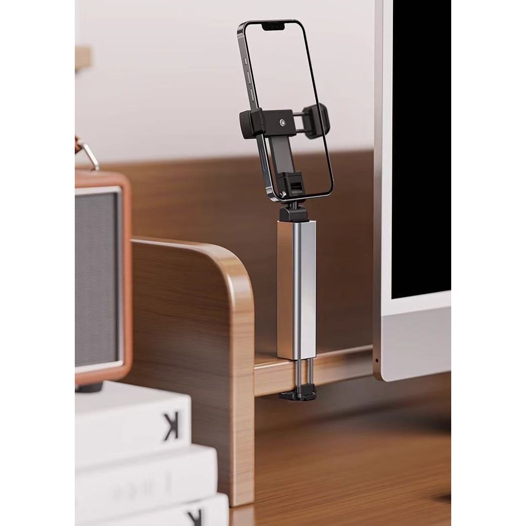 Suport pentru Telefon Mobil, Flippy, Portabil, Pliabil, Telescopic, Rotativ, din Plastic, Gri