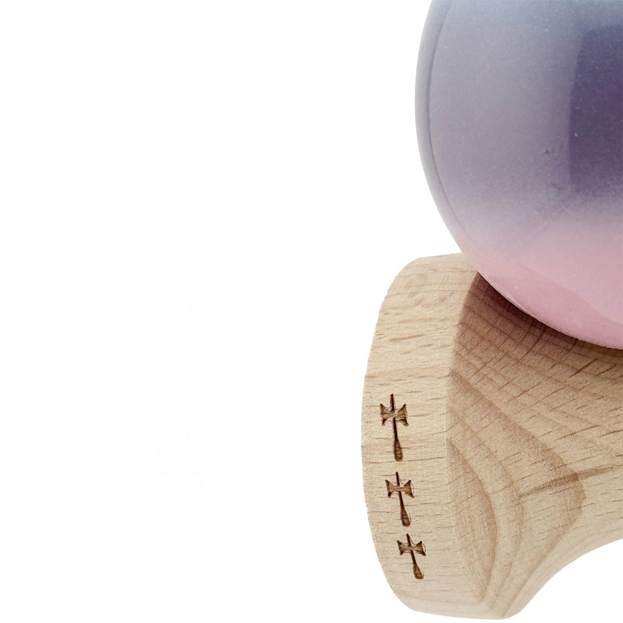 Kendama X Originala, Profesionala, Flippy, Big Cups V2, Super Sticky Legendary Cupe Mari, Rulment Metalic cu Ata 55 cm, Albastru/Mov/Roz