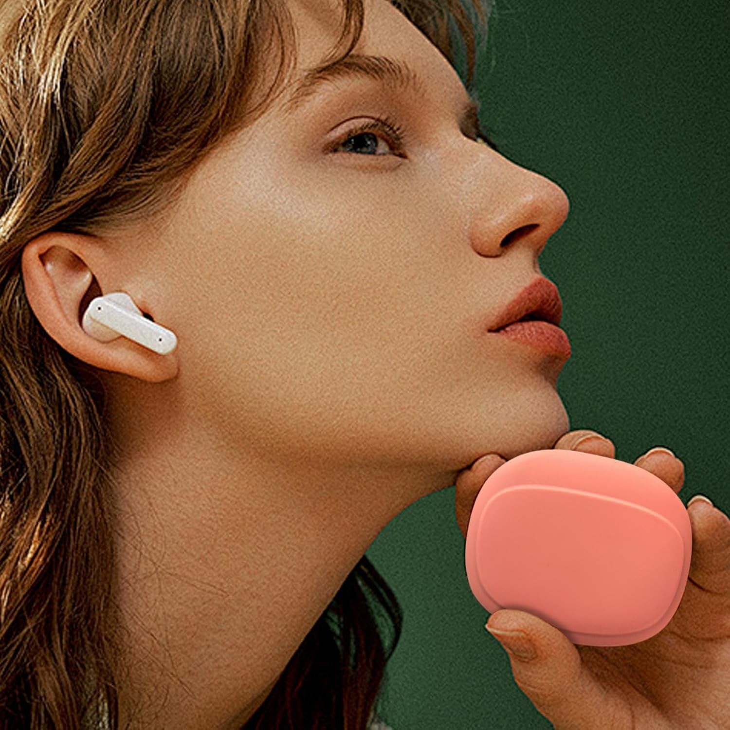 Husa din Silicon, Flippy, pentru Casti, Cabluri, Portabil, 8.5 x 10 x 2 cm, Rosu Oranj