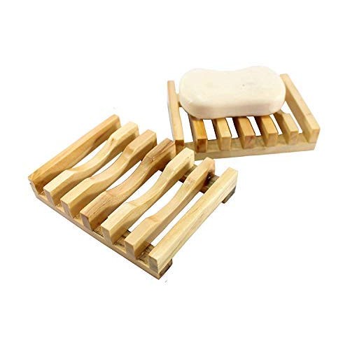 Savoniera, Flippy, din Lemn de Bambus, Scurgere Apa, 11.5 x 8 cm, Natur