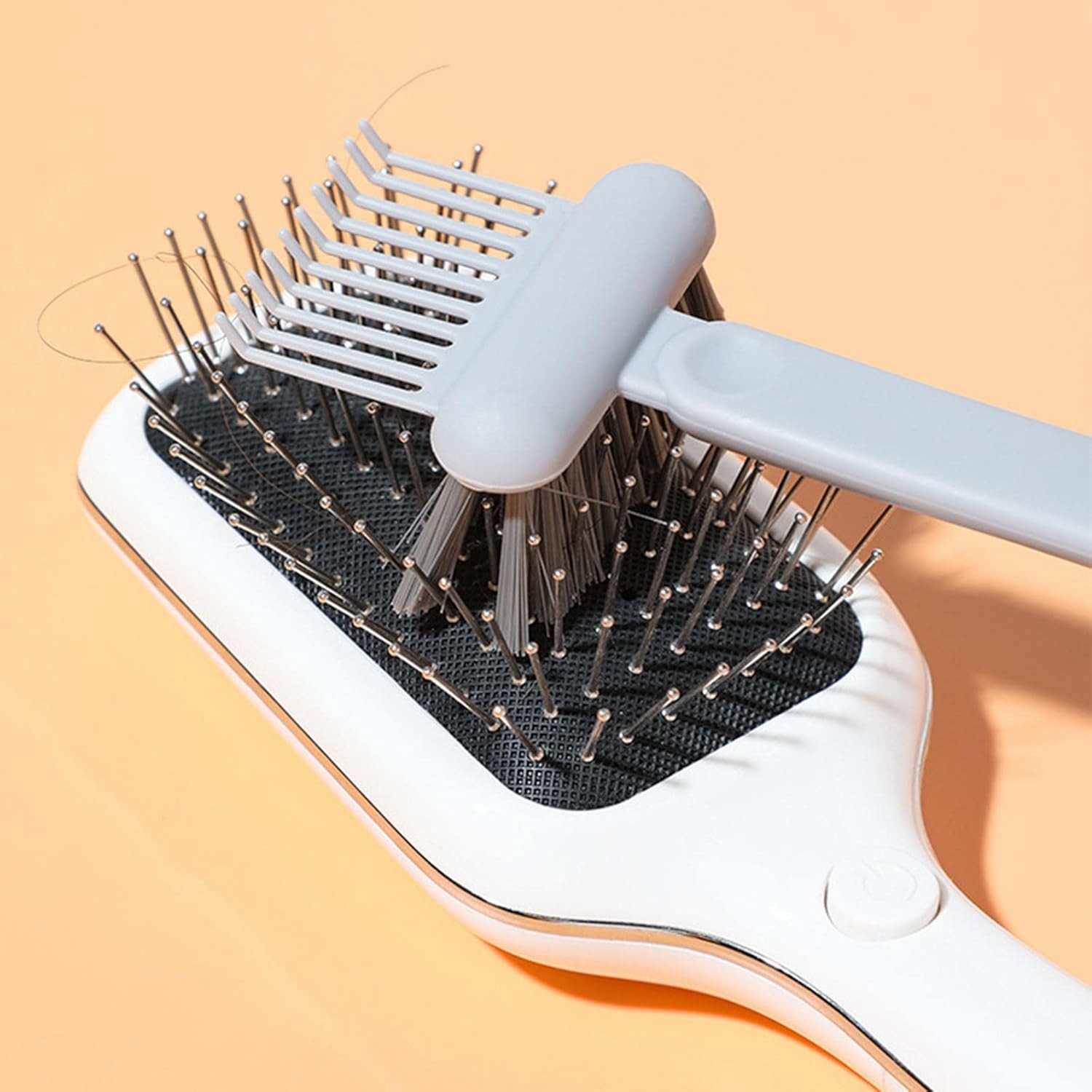 Perie pentru Curatarea Parului, Flippy, din Plastic, 16 x 5 cm, Alb