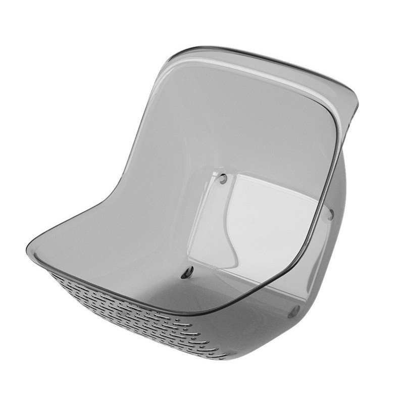 Cos de Spalat Legume/Fructe, Flippy, cu Scurgere Apa, din PET, 15.5 x 18.6 x 16.2 cm, Gri