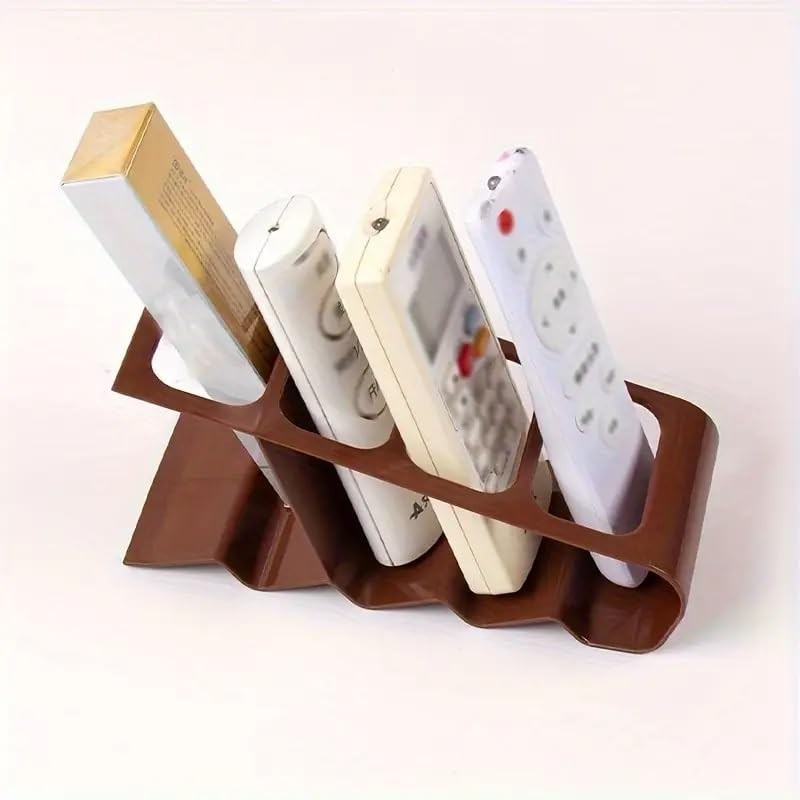 Suport de Birou, Flippy, din Plastic, pentru Telecomenzi, Telefoane, 18 x 7 x 9 cm, Maro