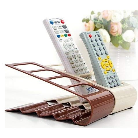 Suport de Birou, Flippy, din Plastic, pentru Telecomenzi, Telefoane, 18 x 7 x 9 cm, Maro