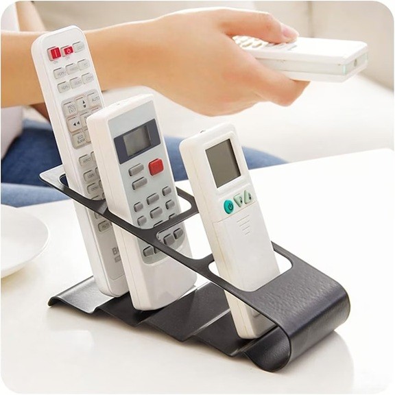 Suport de Birou, Flippy, din Plastic, pentru Telecomenzi, Telefoane, 18 x 7 x 9 cm, Negru