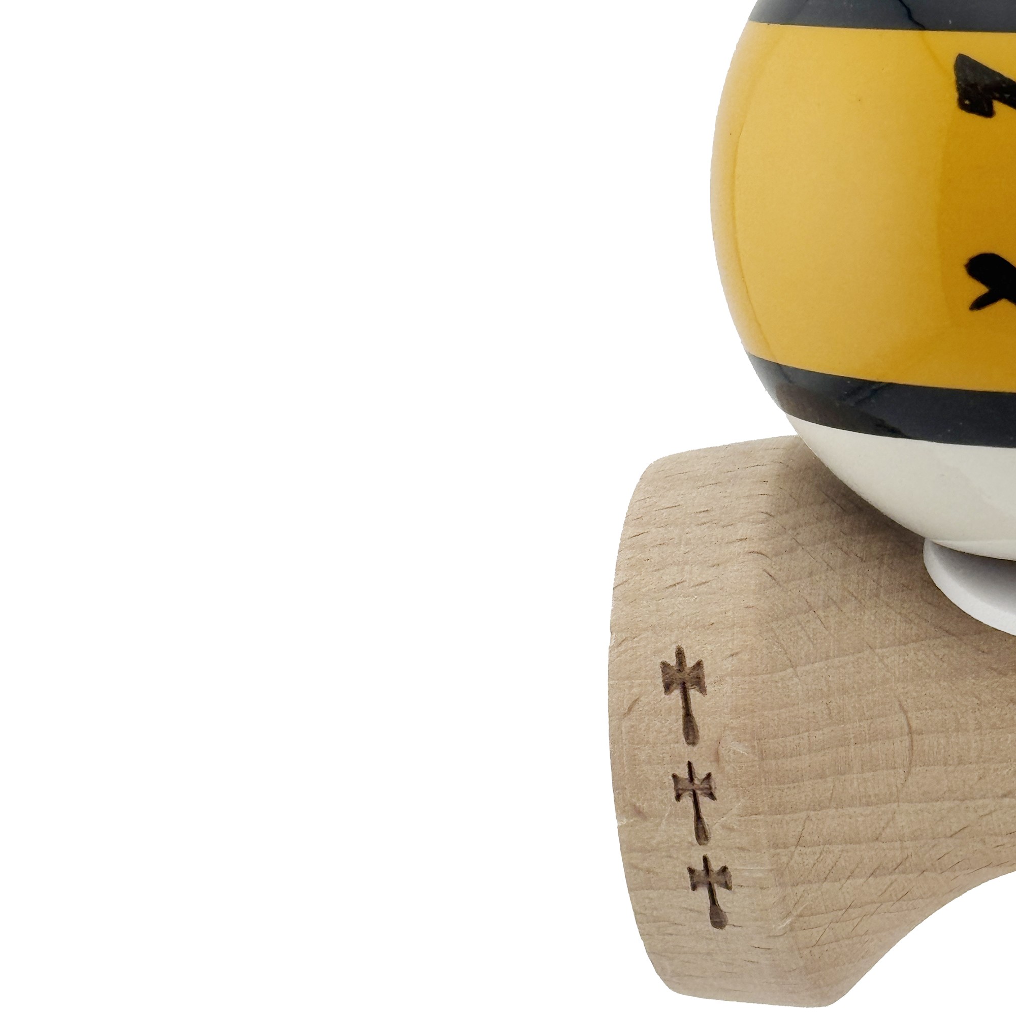 Kendama X Zen Series Originala, Profesionala, Flippy, Cupe Mari KING SIZE V3, Super Sticky, Gaura in Baza, Rulment Metalic, din lemn 18 cm, Ata 55 cm, Auriu