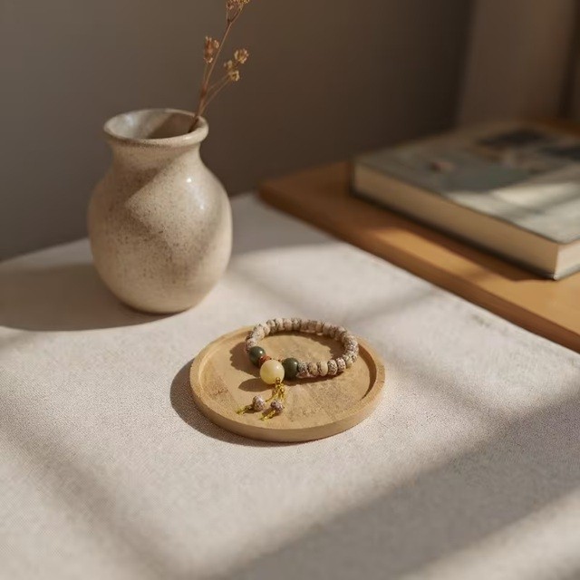 Farfurie din Lemn, Flippy, Rotunda, pentru Alimente sau Decor, 15 x 1.5 cm, Natur